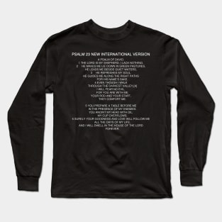 Psalm Chapter 23 Bible Verses Text Quotes New International Version Long Sleeve T-Shirt
